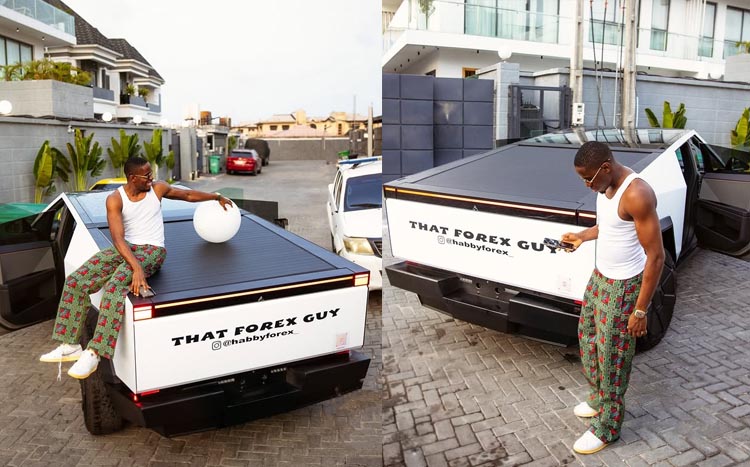 Habby Fx finally unveils pictures of his 410 million naira Tesla Cybertruck
